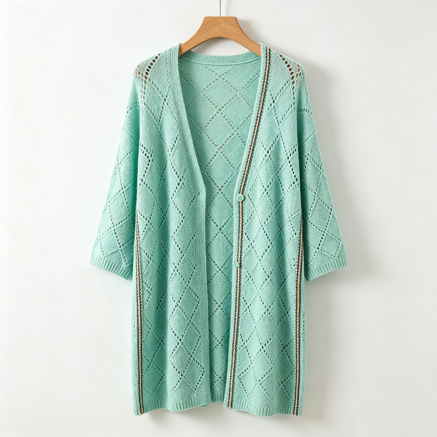 Mint Lattice Knit Cardigan
