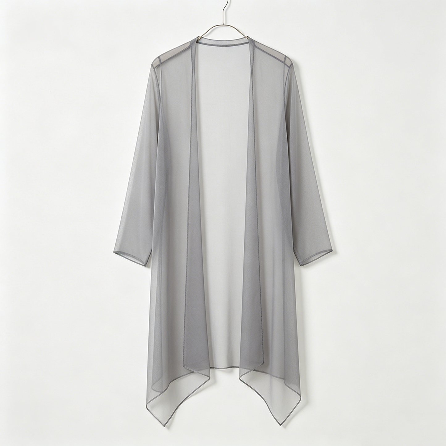 Sheer Gray Asymmetric Cover-up