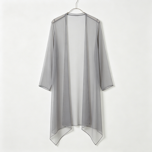 Sheer Gray Asymmetric Cover-up