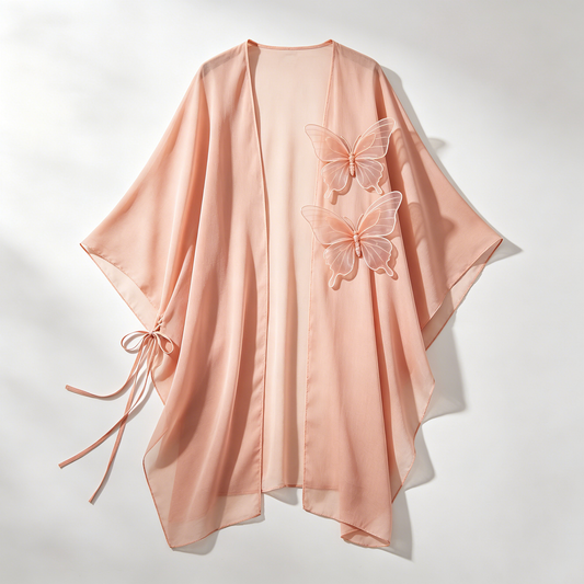 Blush Butterfly Chiffon Cover-up