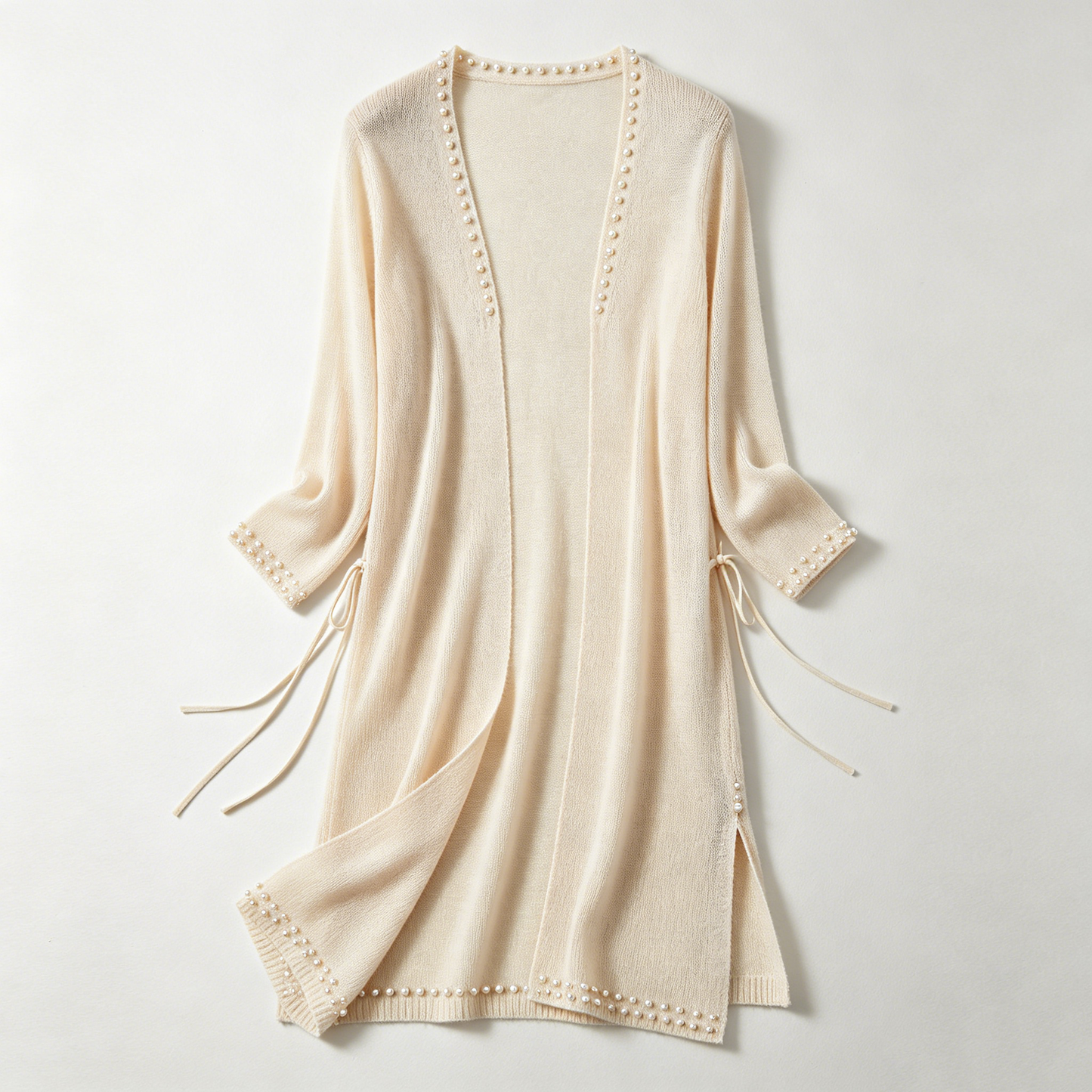 Cream Pearl Knit Beach Cardigan